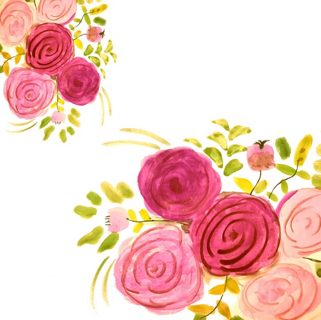 現代的な創造的なカラフルな水彩花のカードの背景