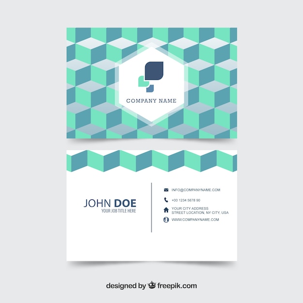 Free vector modern cubes business card