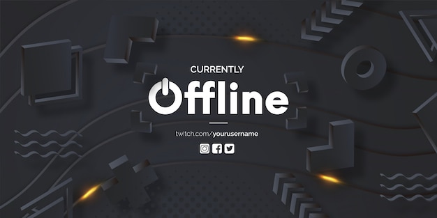 Modern currently offline banner template