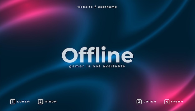 Vettore gratuito design moderno del banner di gioco attualmente offline