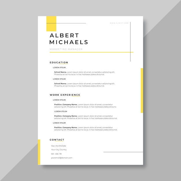 Free vector modern curriculum vitae template