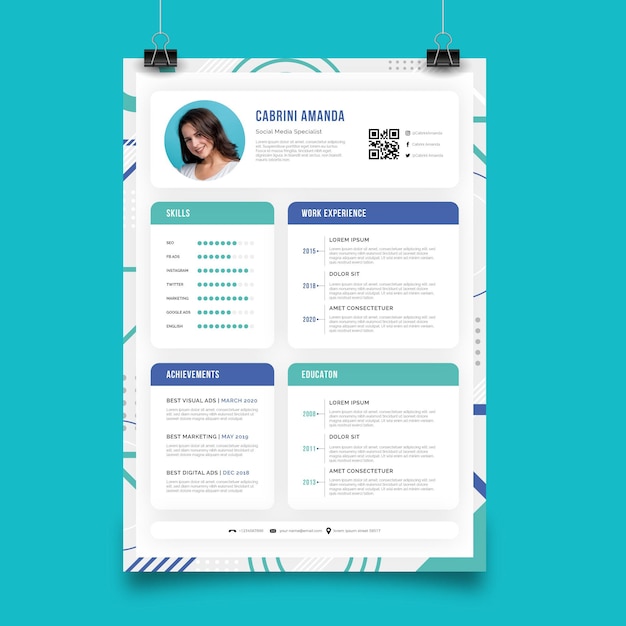 Modern curriculum vitae template