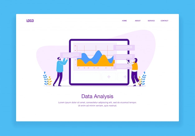 Modern custom illustration concept of man and woman customizing data on tablet for website and mobile website. landing page template