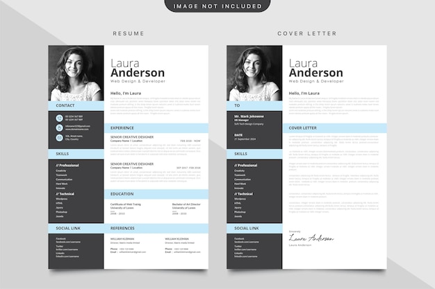 Modern cv template with cover letter template