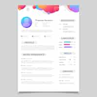 Free vector modern cv template