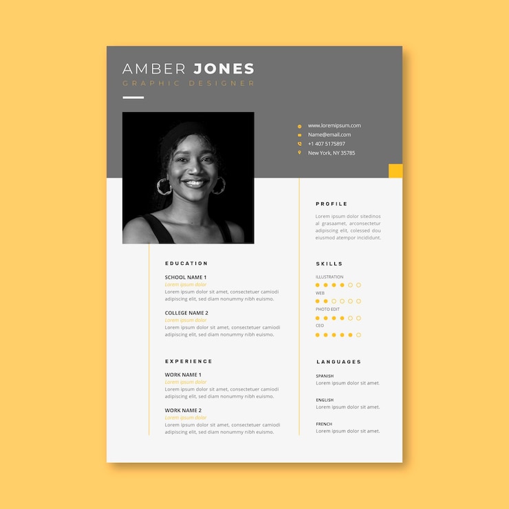 Free Vector modern cv template