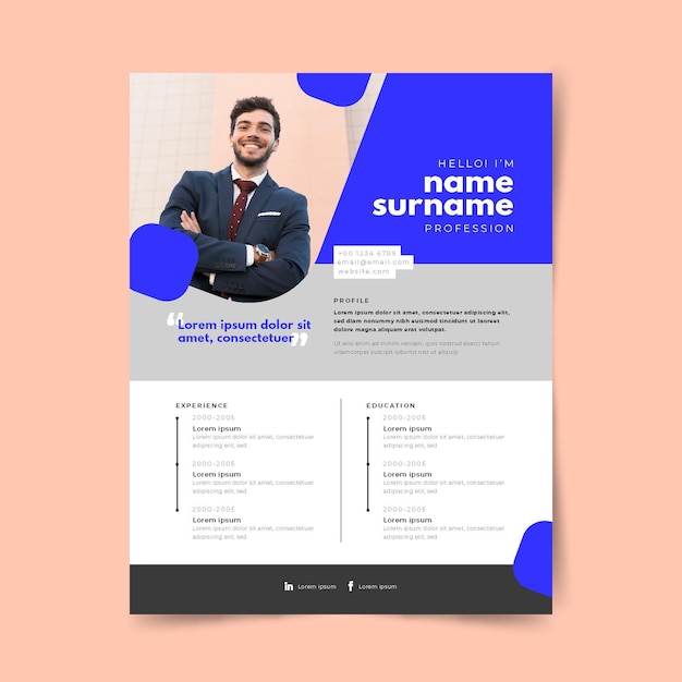 Free vector modern cv