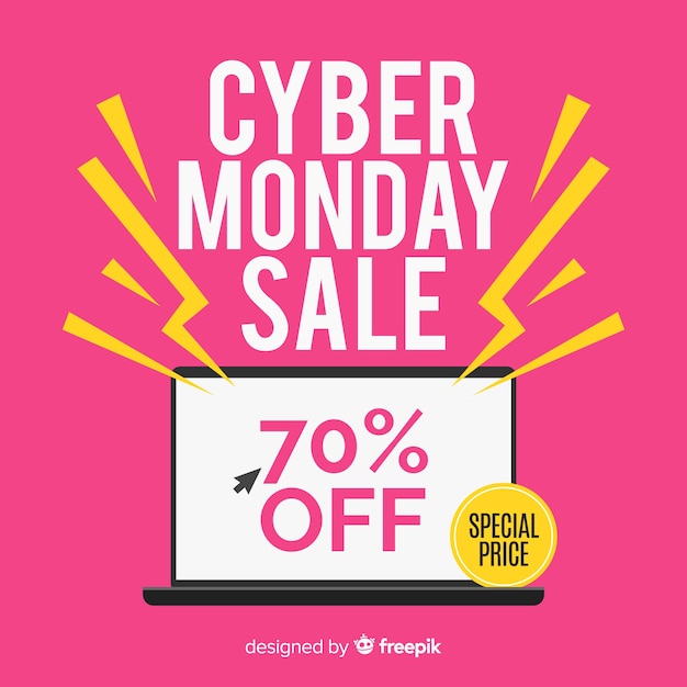 Modern cyber monday composition with flat design