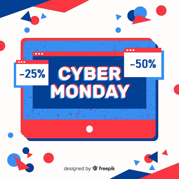 Modern cyber monday composition with flat design