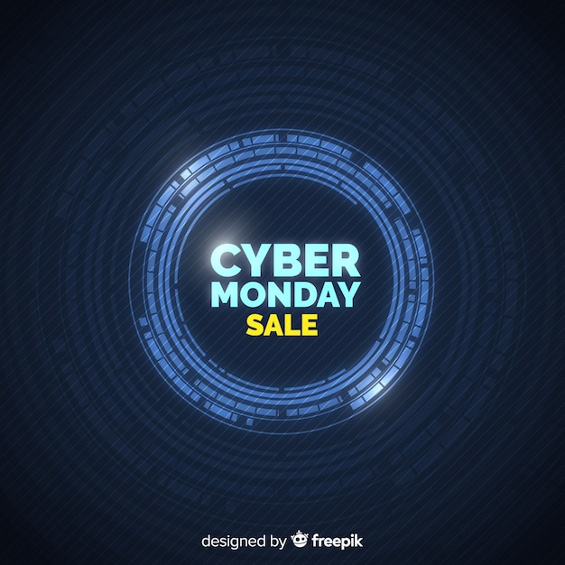 Modern cyber monday composition with flat design