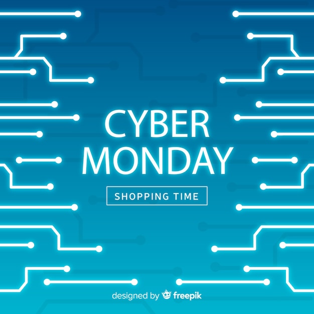 Modern cyber monday composition with flat design