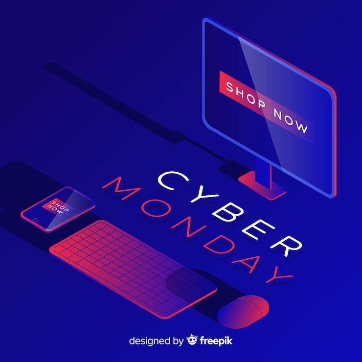 Free Vector modern cyber monday composition with flat design