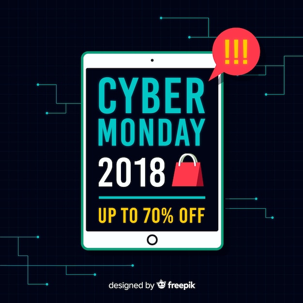 Free vector modern cyber monday composition with flat design