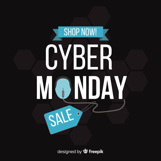 Modern cyber monday composition with flat design