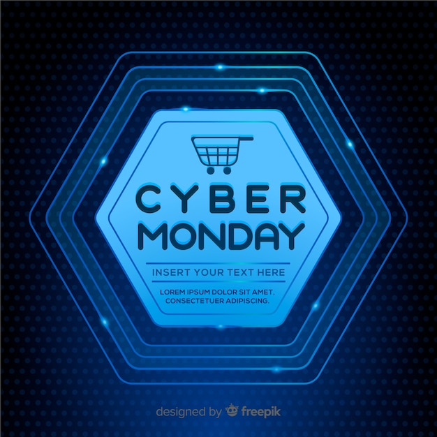 Modern cyber monday composition with flat design