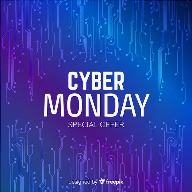 Modern cyber monday composition with flat design