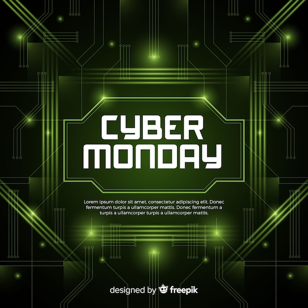 Modern cyber monday composition with flat design