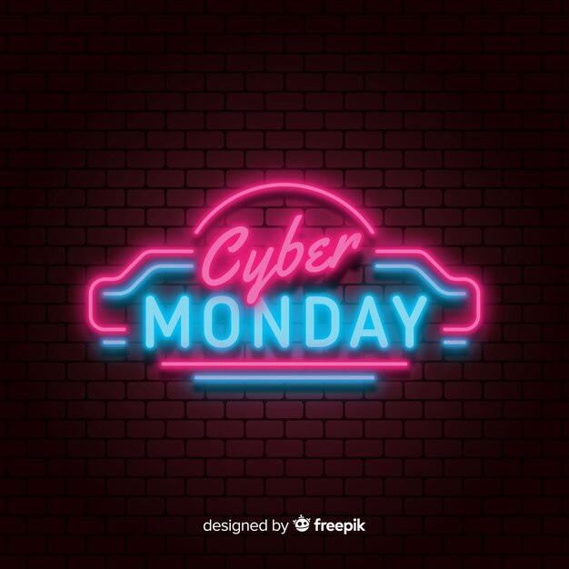 Modern cyber monday composition with neon style