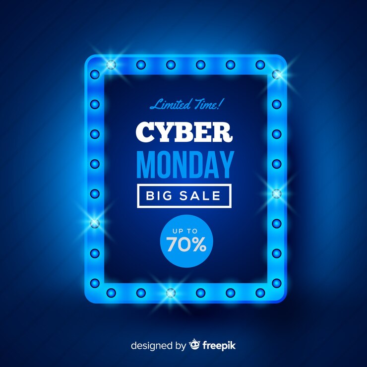 Free Vector modern cyber monday composition with realistic design