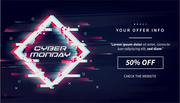 Modern Cyber Понедельник Распродажа с Glitch Banner