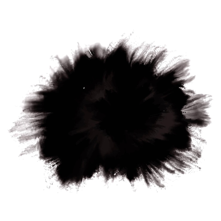 Free Vector modern dark black watercolor brush stroke on white background