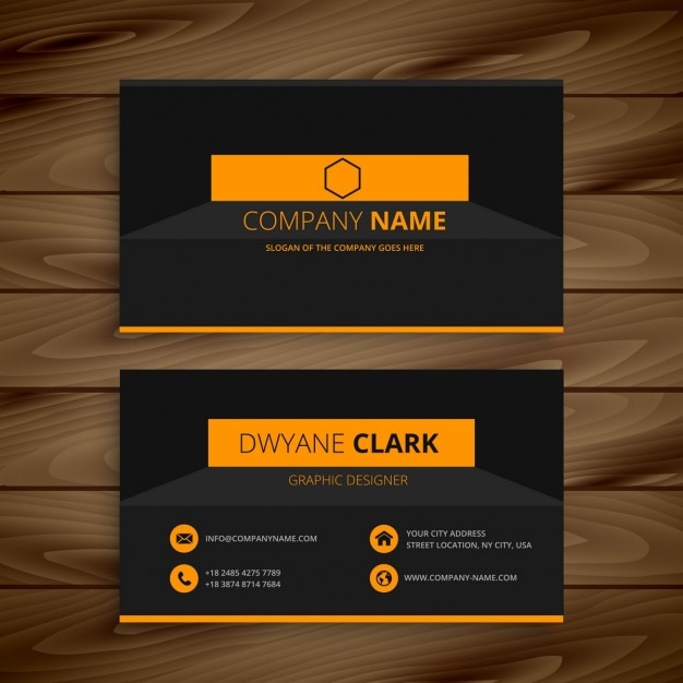 Free vector modern dark business card template