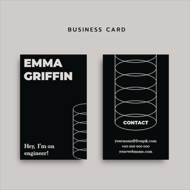 Free vector modern dark engineering business card