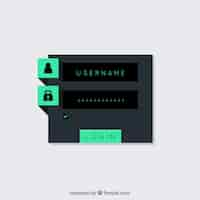 Free vector modern dark login form template