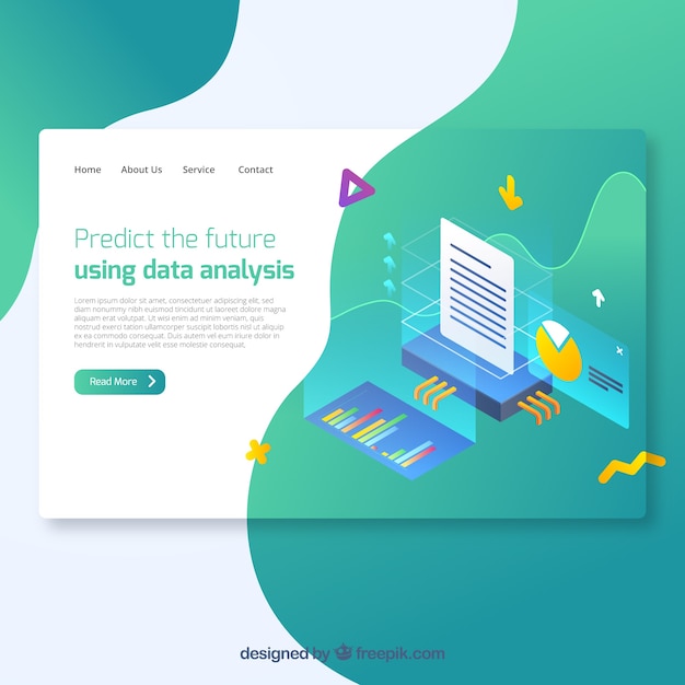 最新のデータ分析ランディングページコンセプト