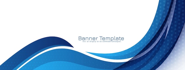 Modern decorative blue wave banner design