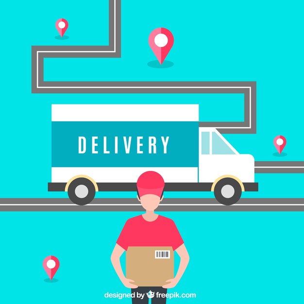 Modern delivery concept with flat design