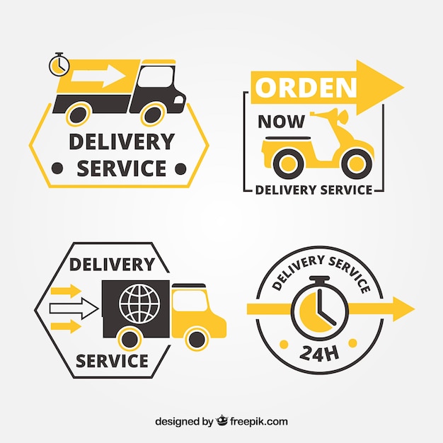 Modern delivery labels with elegant style