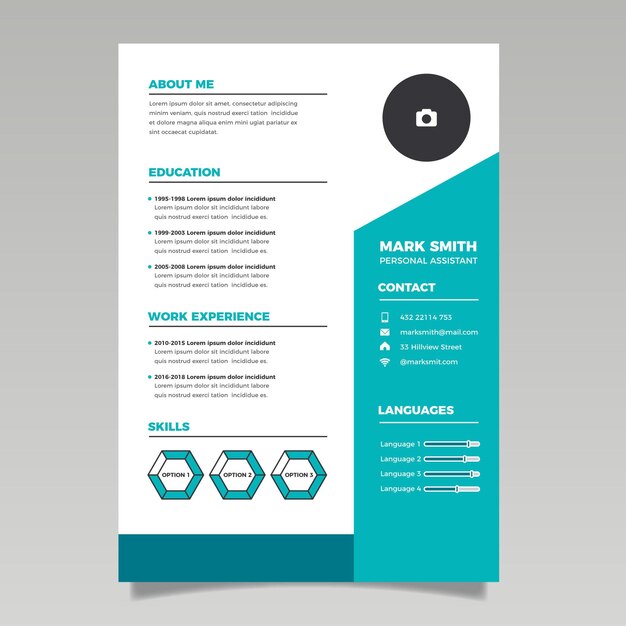 Modern design cv template