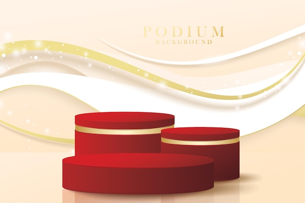 Free vector modern design podium for various advertisements