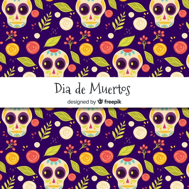 Modern dia de muertos pattern