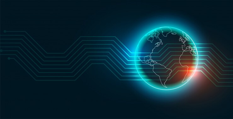 Free Vector modern digital technology earth background
