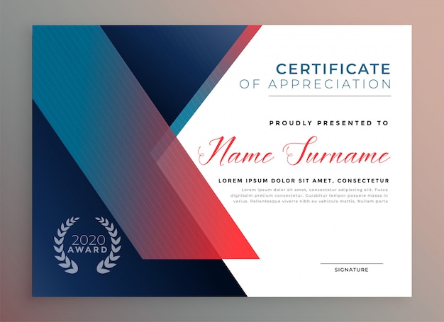 Free vector modern diploma certificate template for multipurpose use