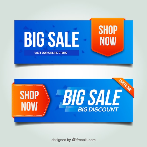 Free vector modern discount banners