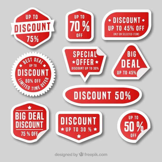 Modern discount sticker set