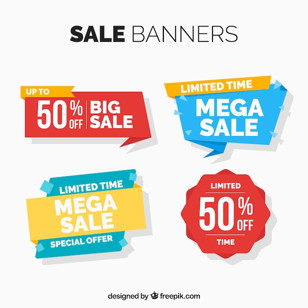 Free vector modern discount stickers