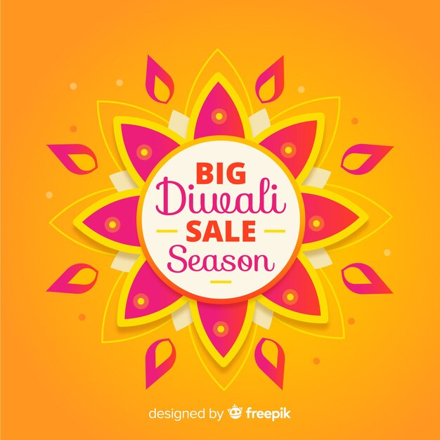 Modern diwali sale composition with flat design