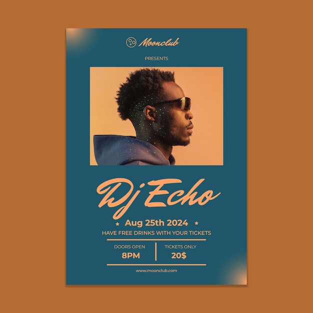 Modern dj echo flyer template