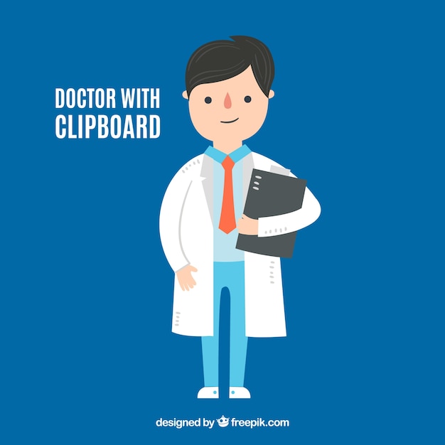 Modern doctor holding clipboard