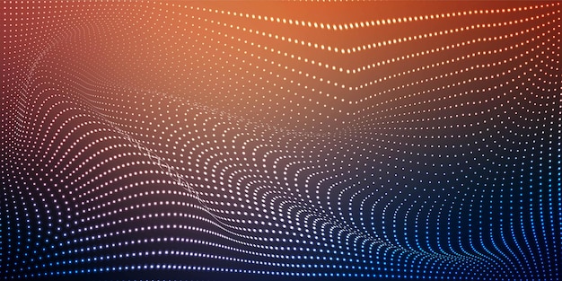 Free vector modern dotted line wave technology colorful background