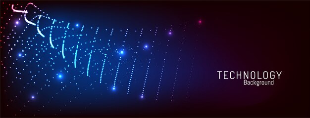 Modern dotted particles digital technology background