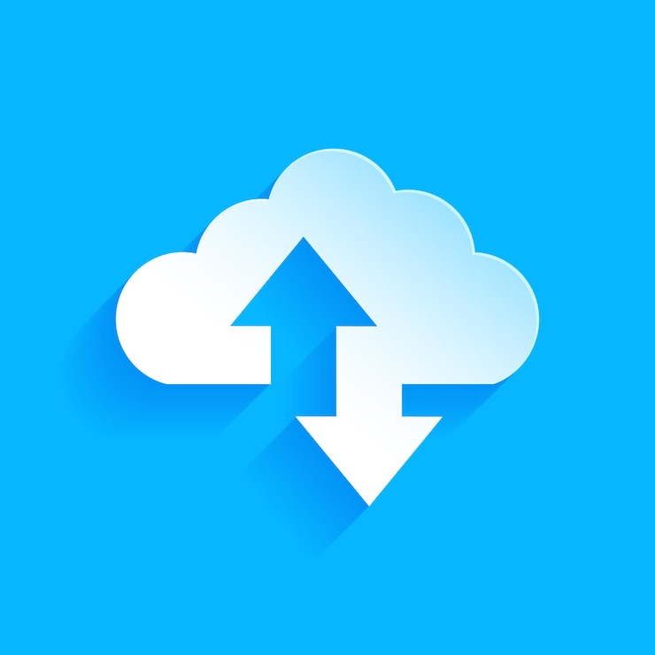 Free Vector modern download and upload web symbol for cloud storage