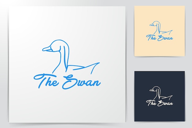 Modern duck / swan logo ideas. inspiration logo design. template vector illustration. isolated on white background