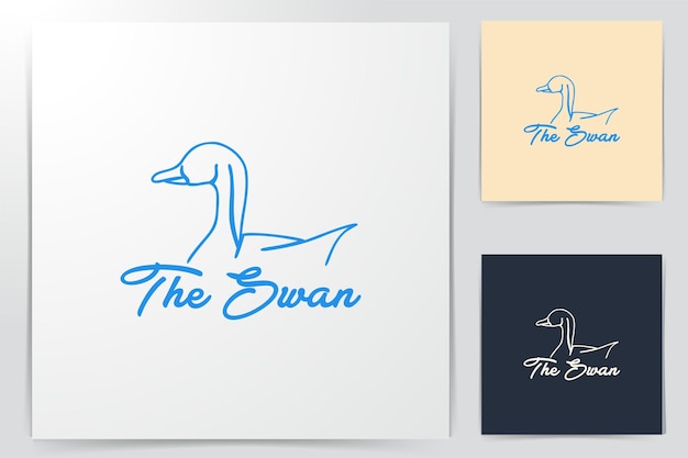 Modern duck / swan logo Ideas. Inspiration logo design. Template Vector Illustration. Isolated On White Background