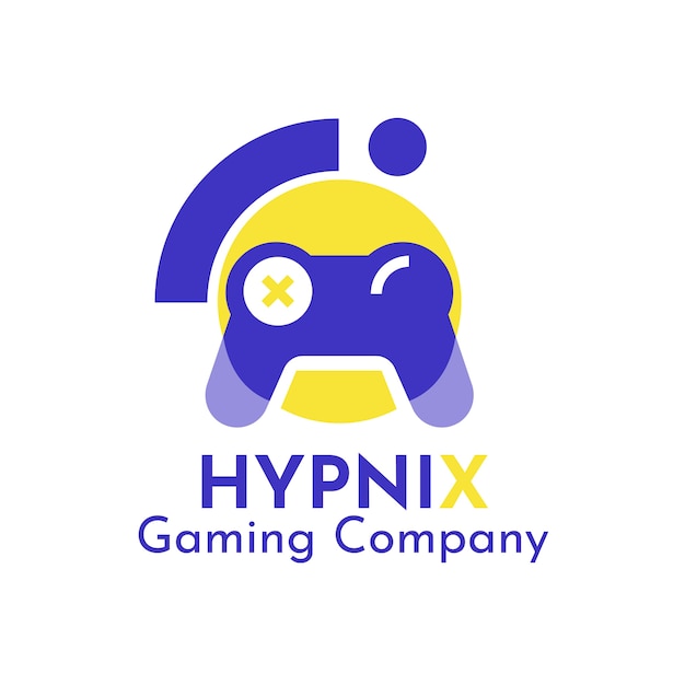 Современный двухцветный игровой логотип hypnix