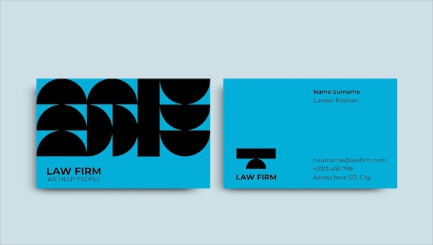 Free vector modern duotone law business card